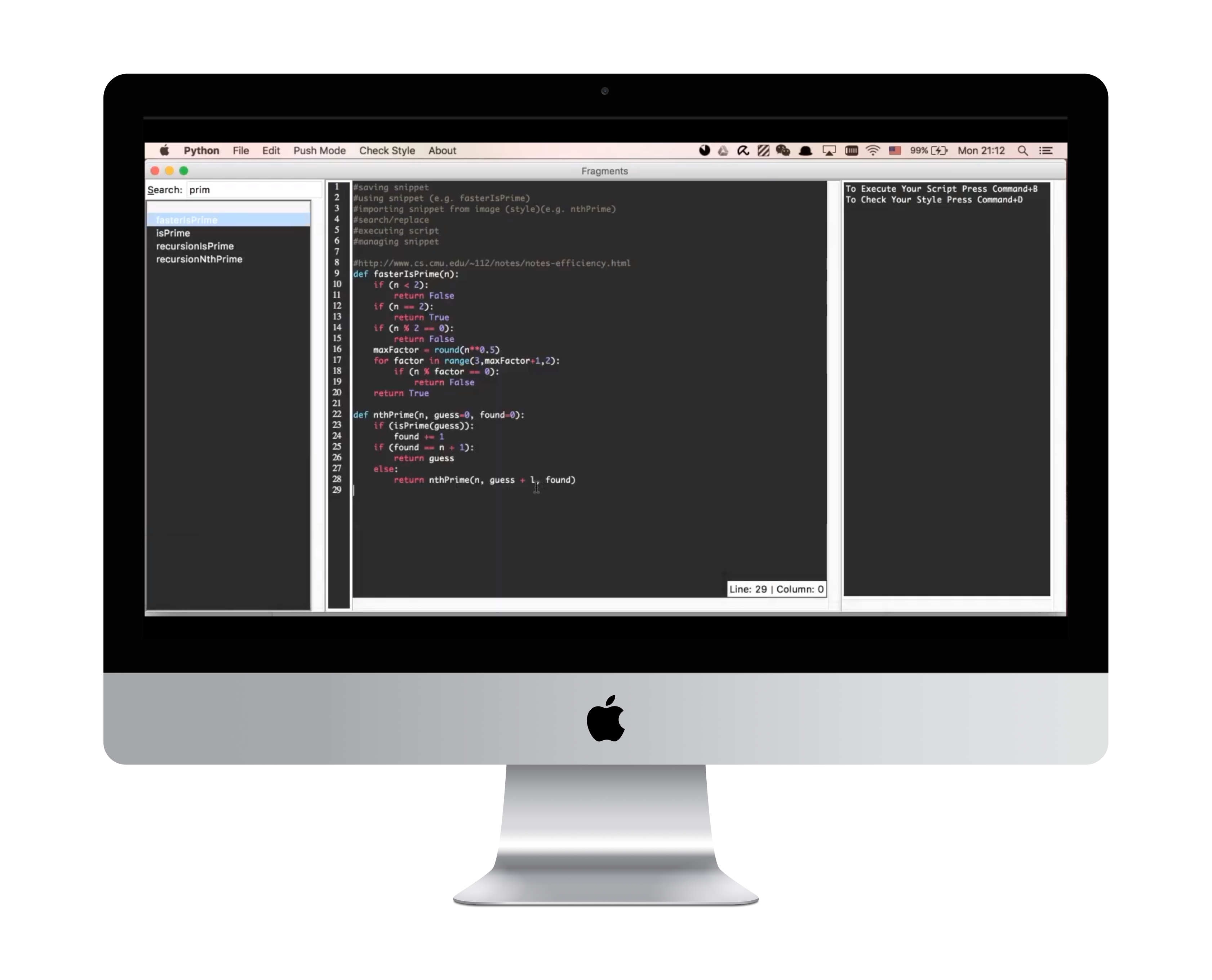 Fragments Snippets Editor